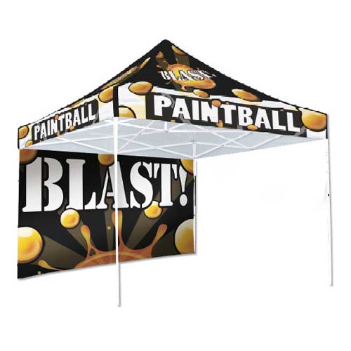 10x10 ft w/Back Wall Custom Print Graphic Logo Canopy Package