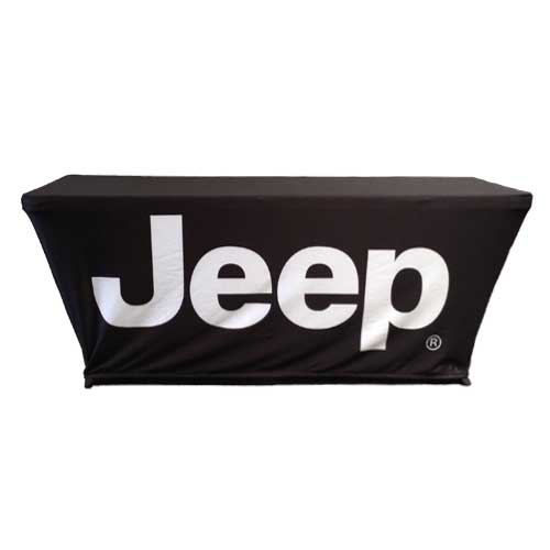 6ft Full Print Stretch Fitte Table Cover – 6ft Custom Stretch-Fitted Table Cover with Full-Color Logo