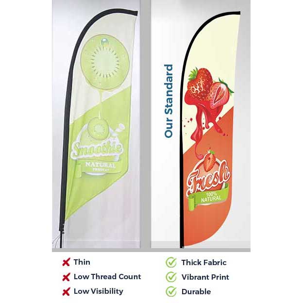 Custom Logo Printed Outdoor Feather Flag (Choose Size)