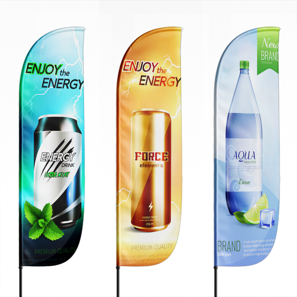 Custom Logo Printed Outdoor Feather Flag (Choose Size)