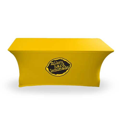 Full Print Logo Stretch Fitted Table Throw Cover – 6ft Custom Stretch-Fitted Table Cover with Full-Color Logo