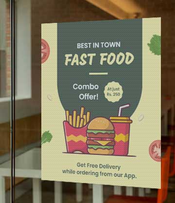 Custom One Way Vision Mesh Window Cling Sticker Print (Choose Size)