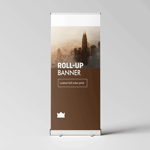 Pull-Up Retractable Tradeshow Banner Portable Pop-Up (Choose Size)