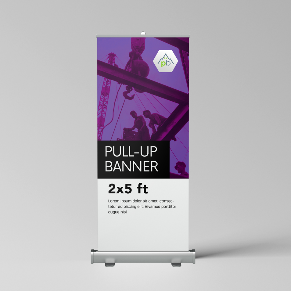 2x5ft Pull Up Retractable Banner Display