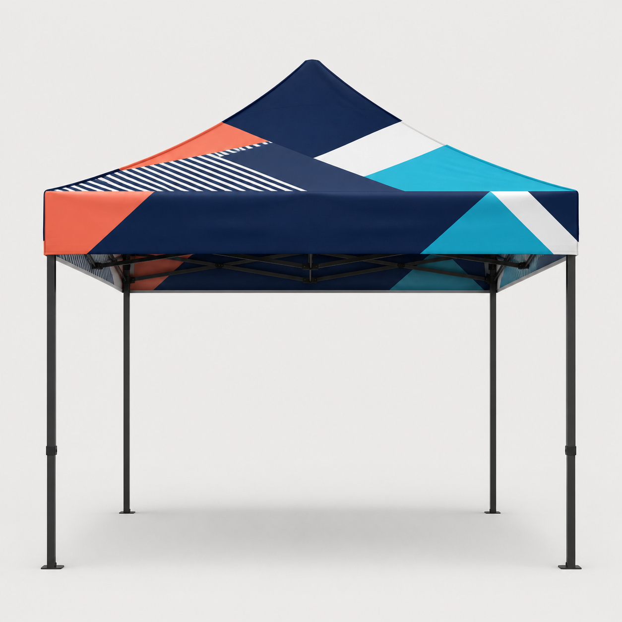 10x10 custom logo tent with full-color printed canopy top and pop-up frame