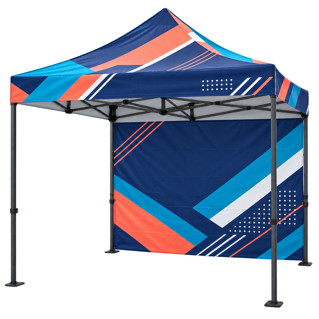 10x10 custom logo tent with a full printed backwall