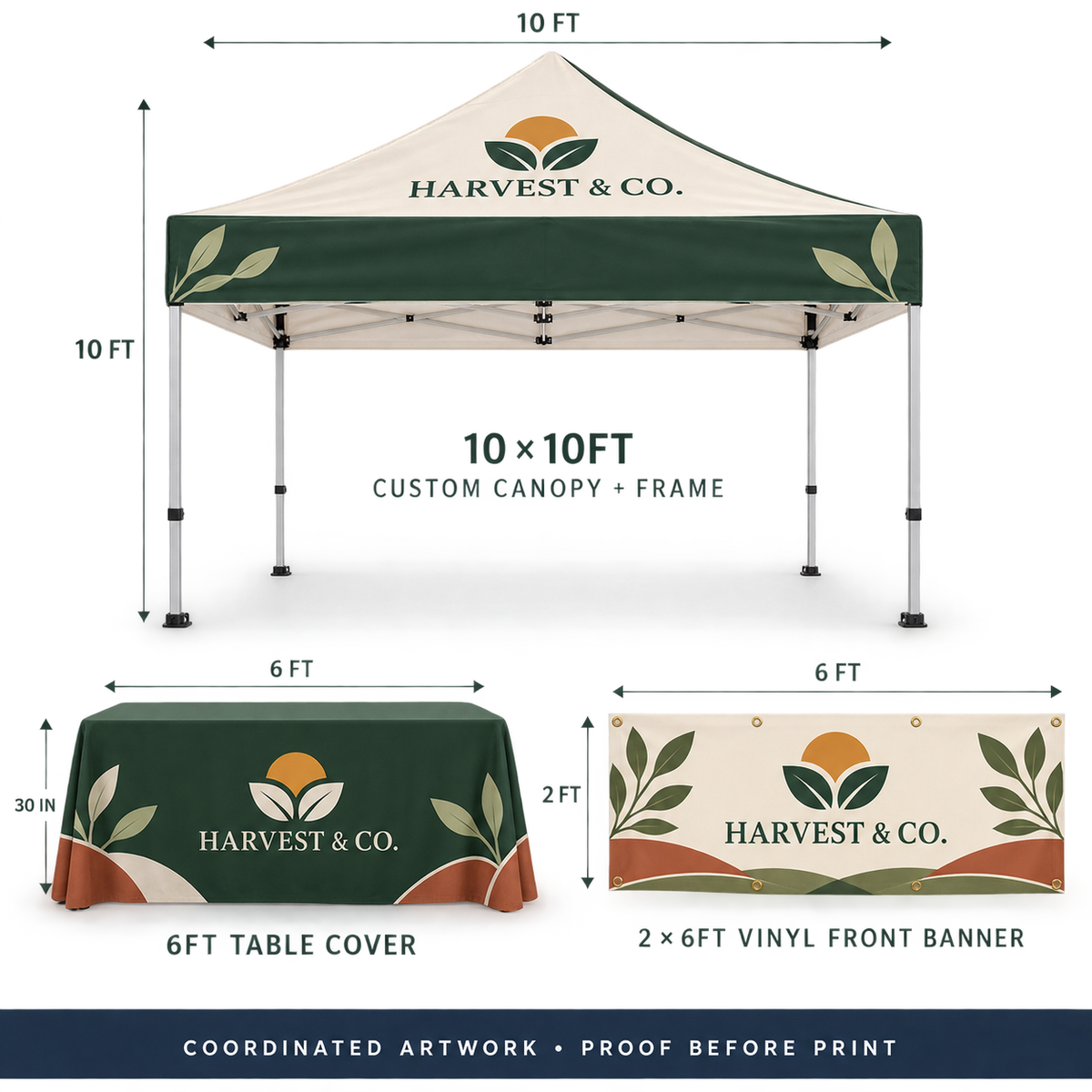 Farmers Market Vendor Booth Package – Custom Tent, Cover & Banner